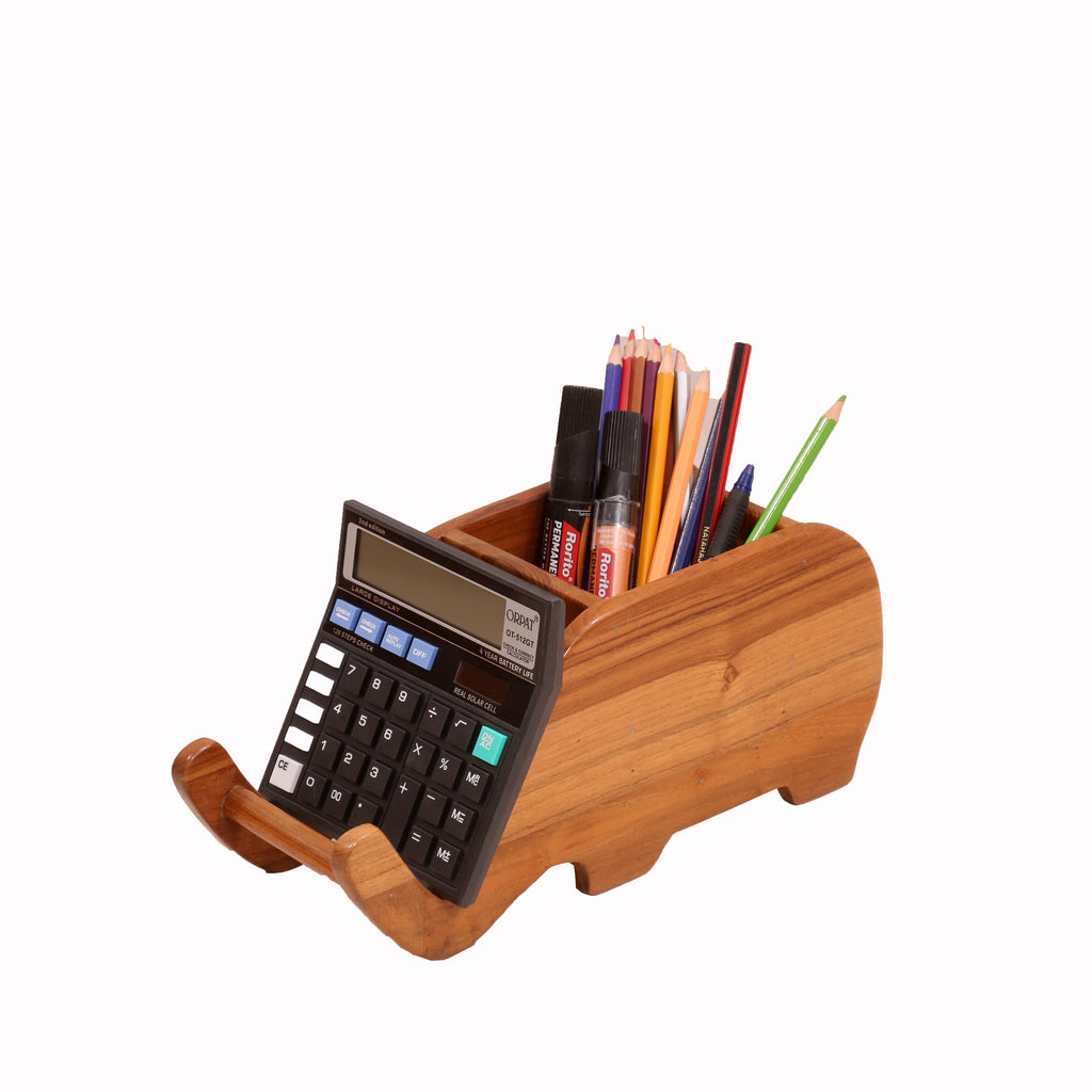 Gaja Solid Wood Elephant Desk Organizer - product image 5