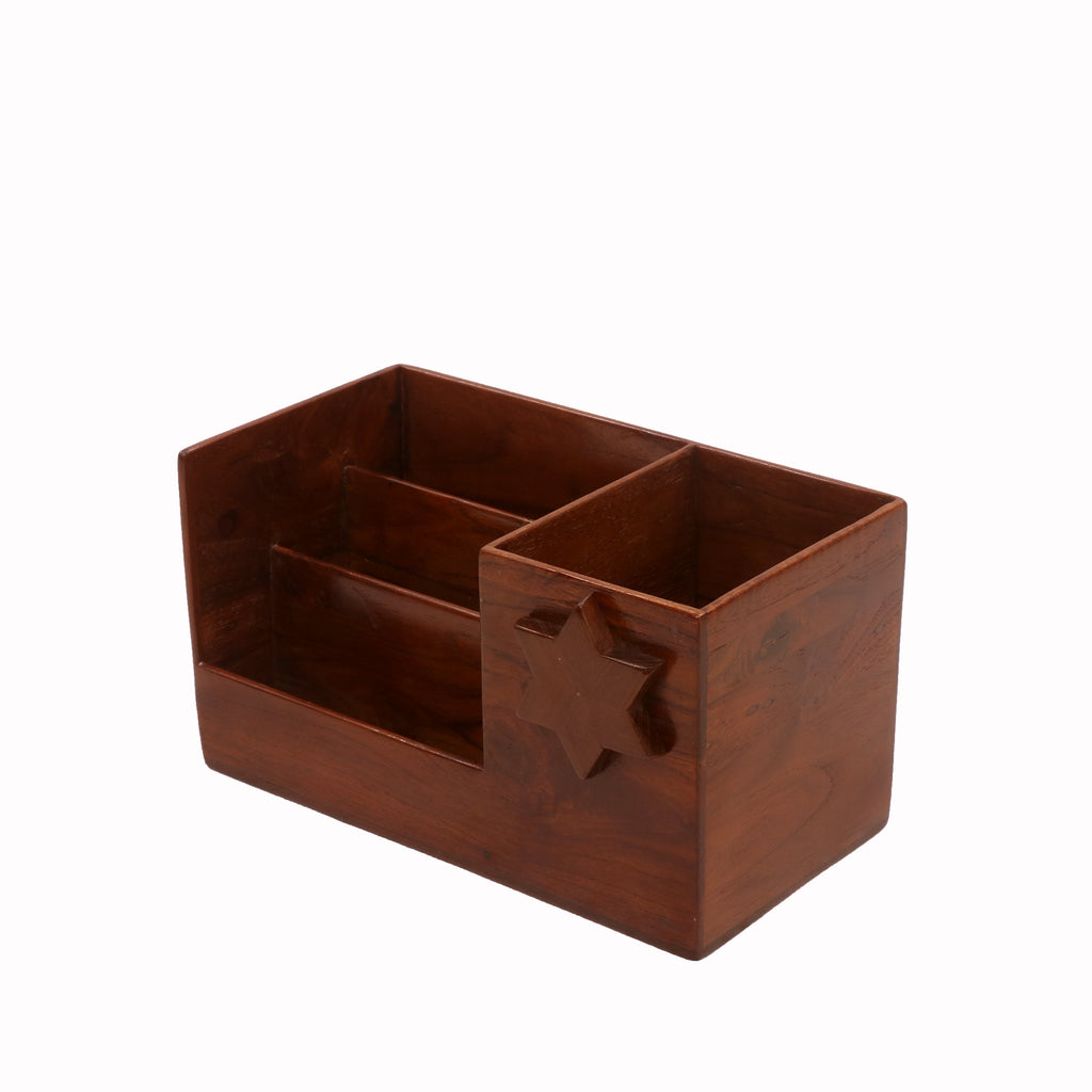Stella Solid Wood Star Detail Desk Organizer - product image 1