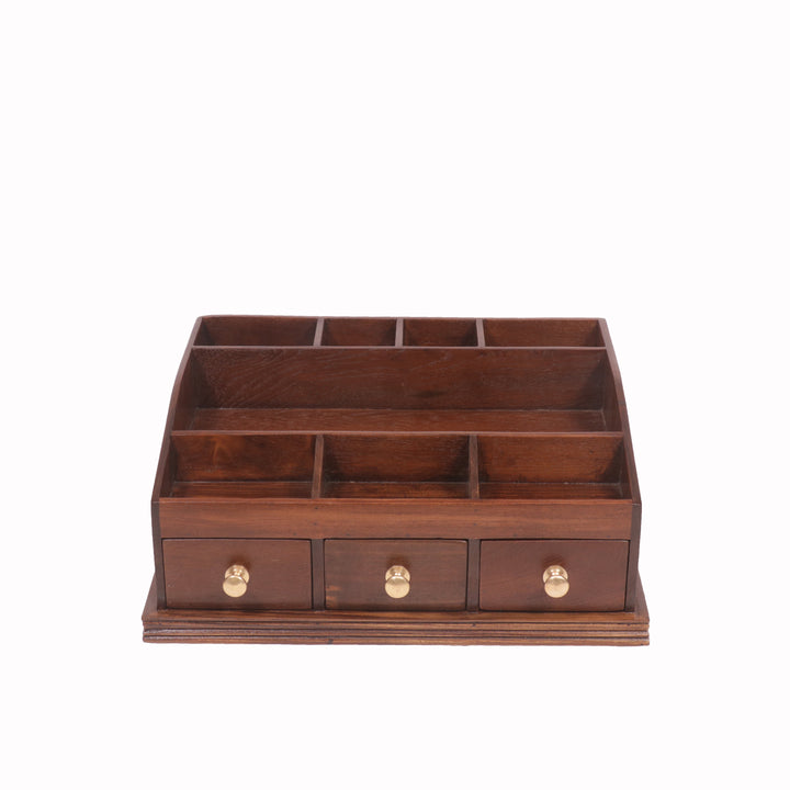 Wooden Desk Organizer – 11 Slots Desk Organizer