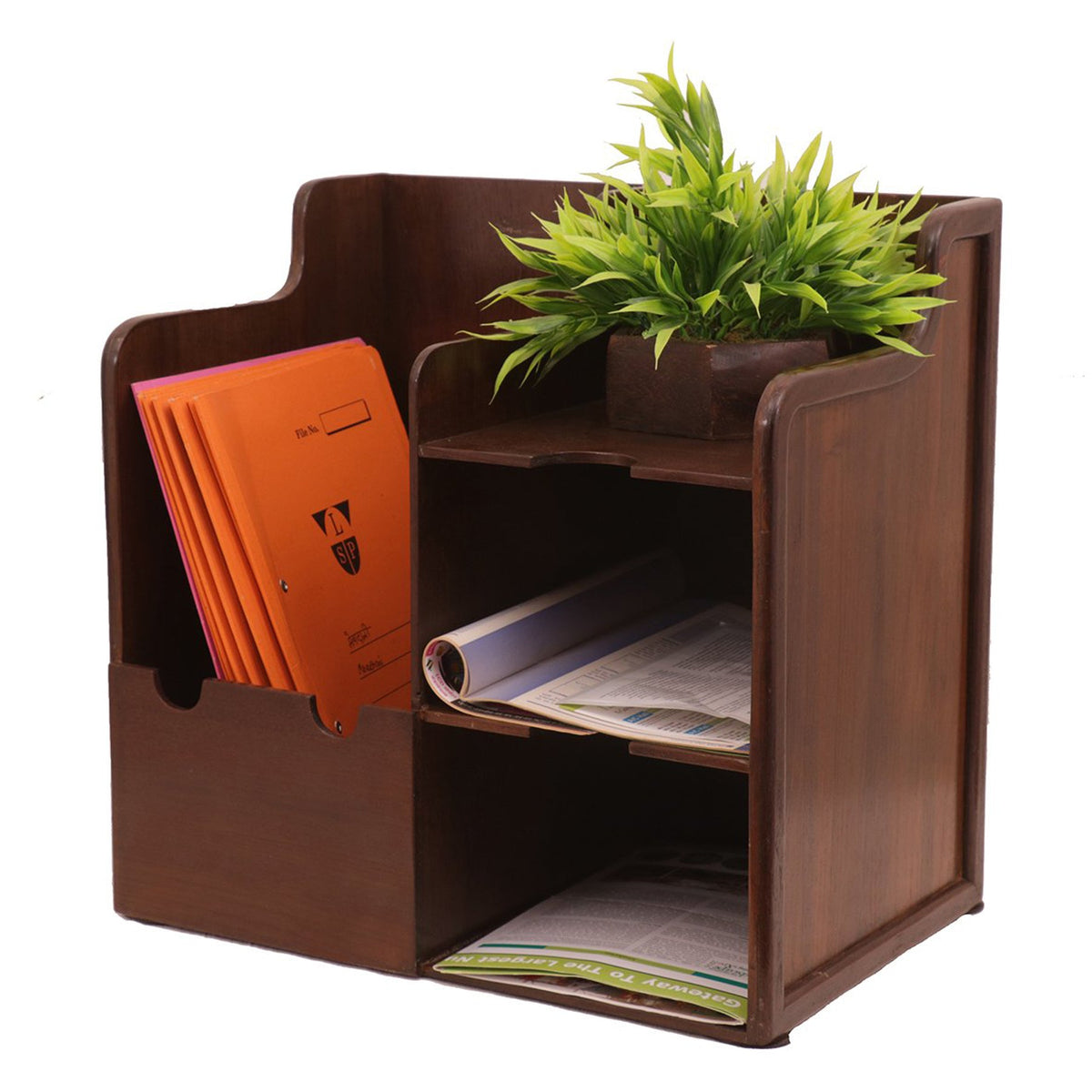 Varen Solid Wood Desktop File Rack - Dark - product image 1