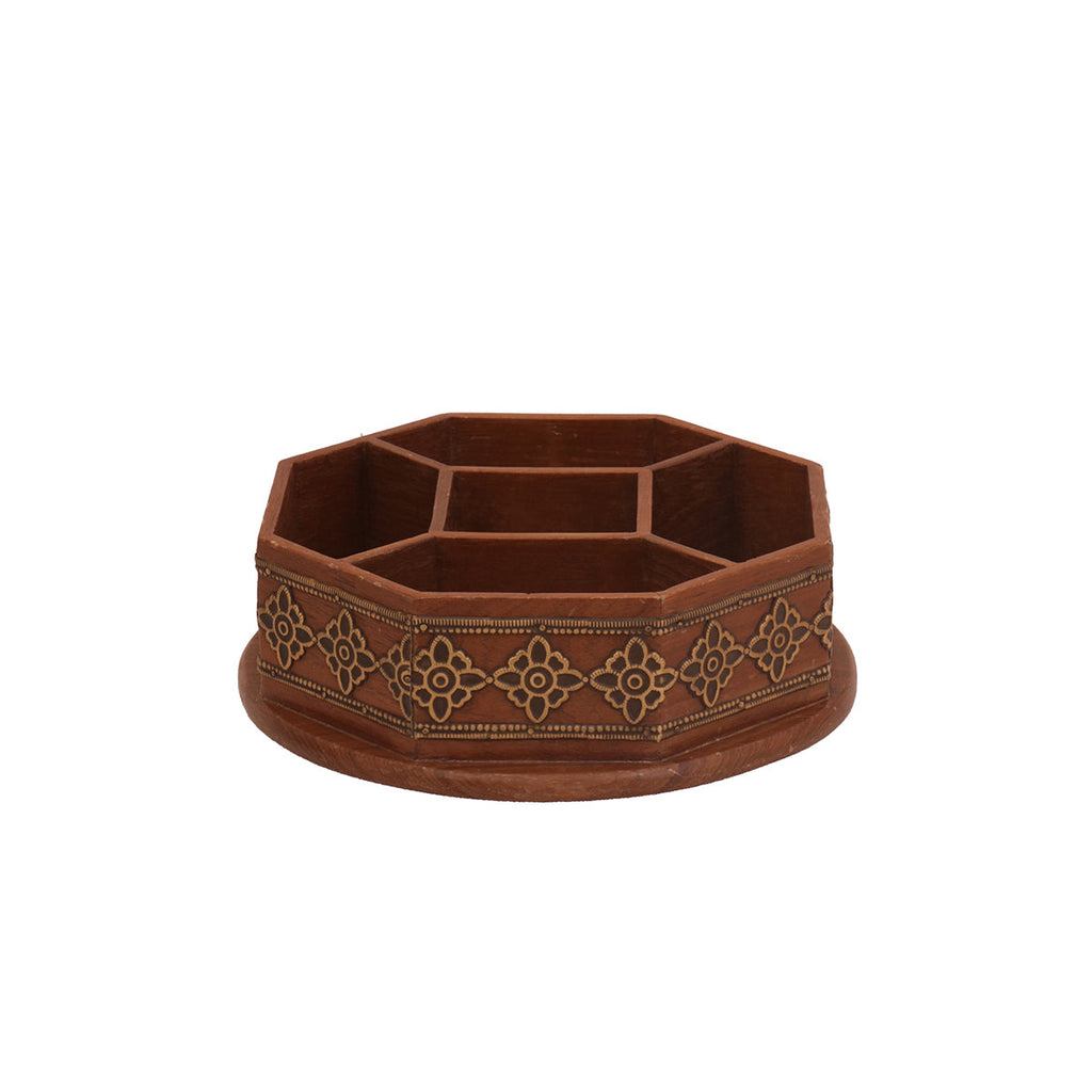 Facet Solid Wood Octagonal Desk Organizer - product image 3