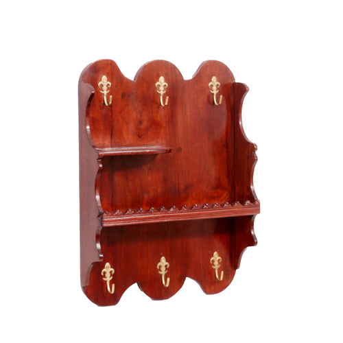 3-Wood Designer Key Holder with 2 Shelves Key Holder