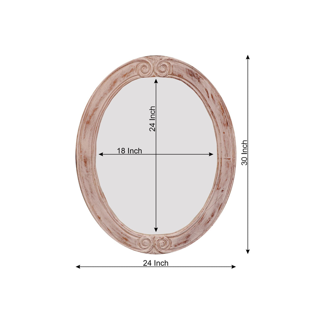 Mila Oval Rustic Wall Mirror — view 3