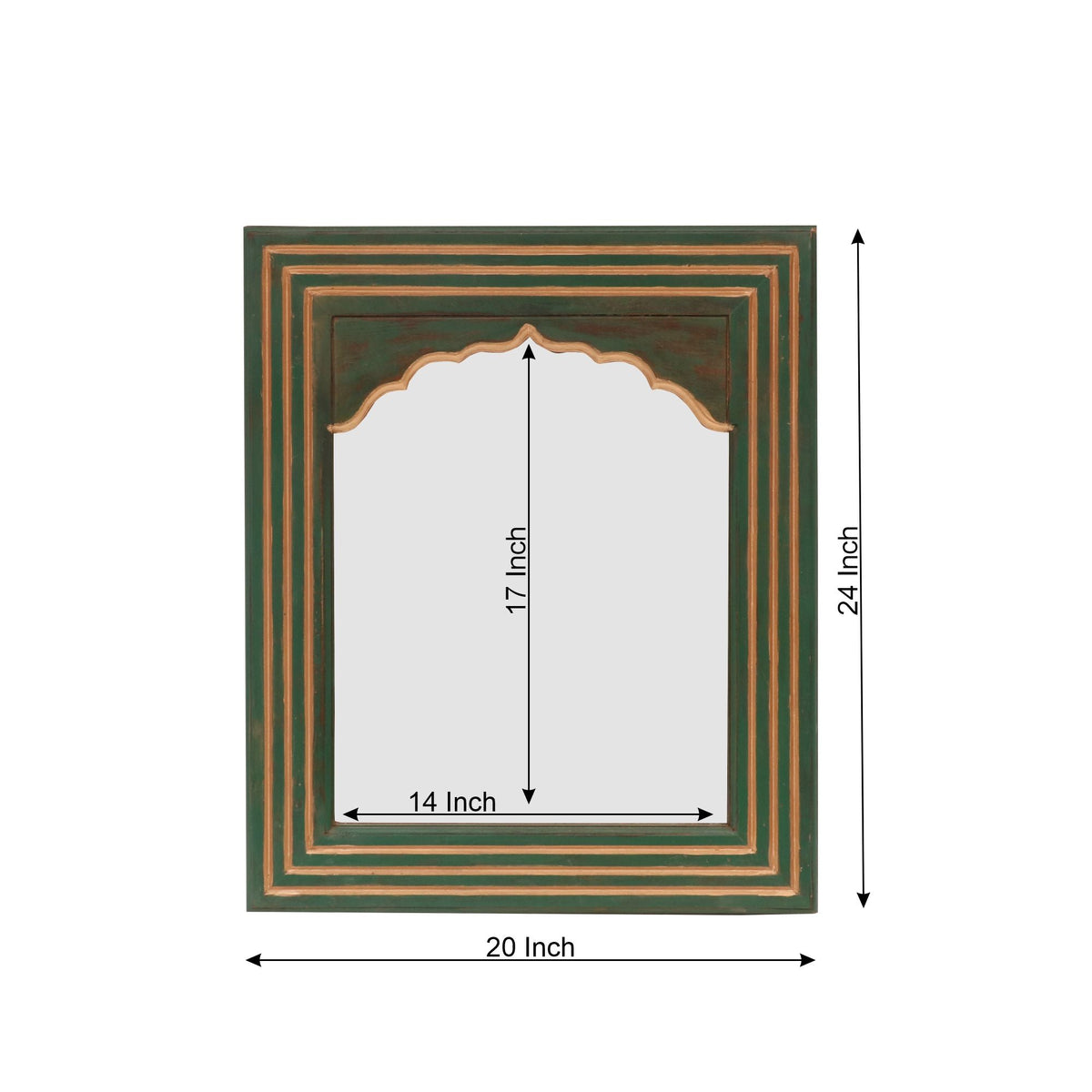 Matilda Green Gold Wall Mirror — view 3