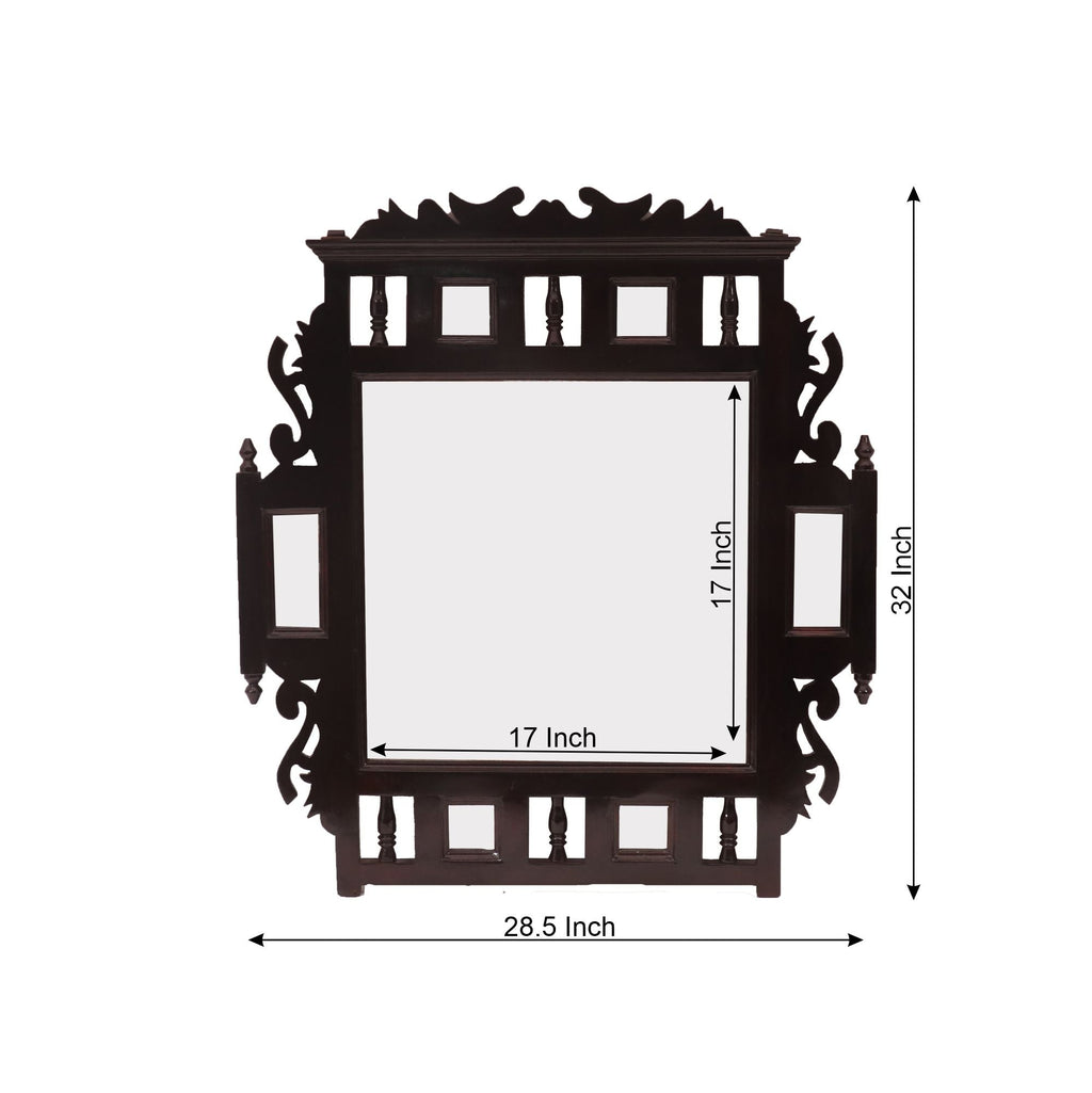Marielle Carved Rustic Wall Mirror — view 3