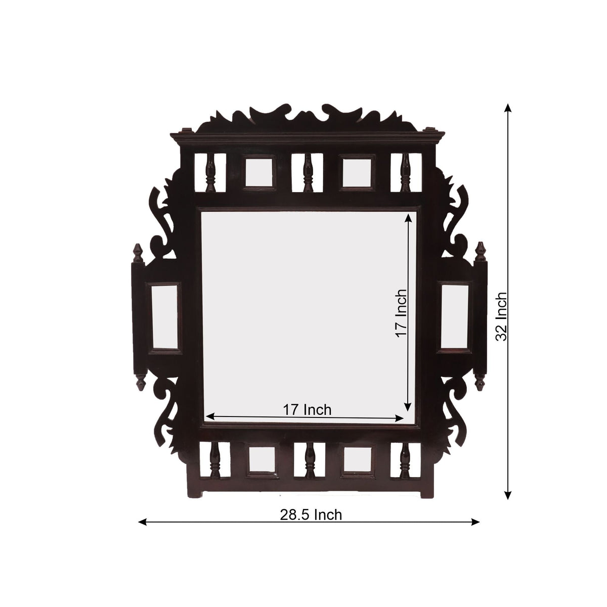 Marielle Carved Rustic Wall Mirror — view 3