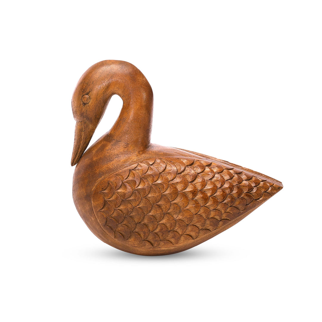 Downward-faced Wooden Swan Showpiece (Large) Animal Figurine