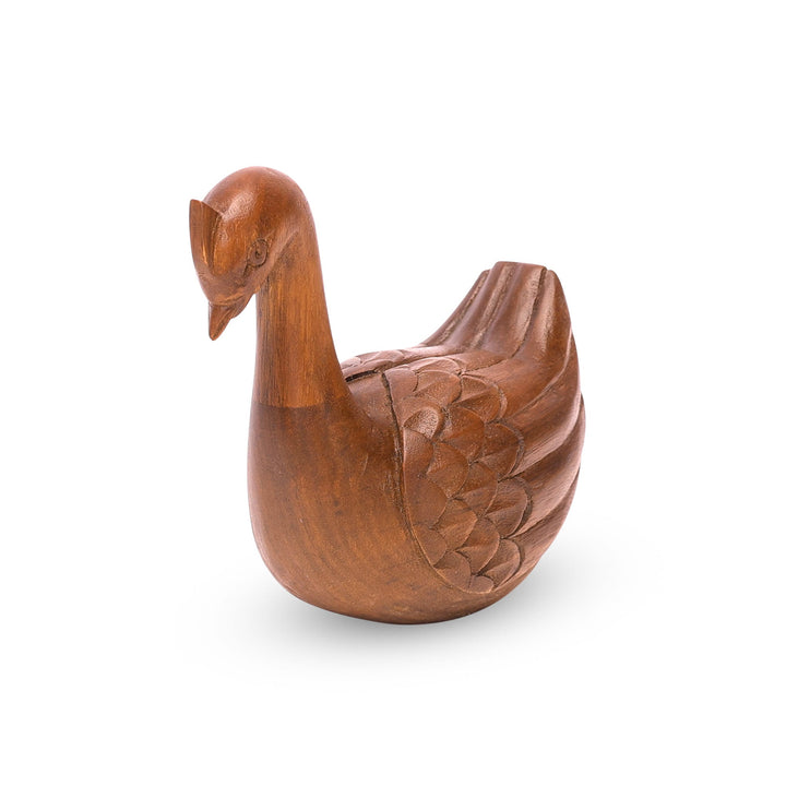 Classic Handmade Wooden Baby Swan Showpiece Animal Figurine