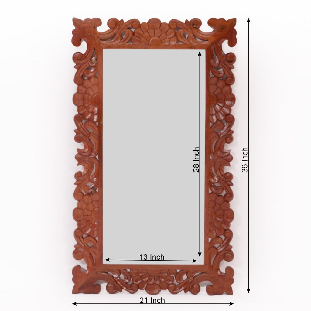 Etta Floral Carved Wall Mirror — view 4