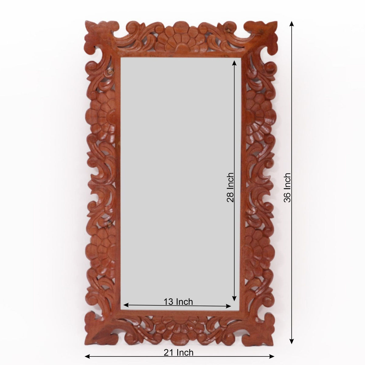 Etta Floral Carved Wall Mirror — view 4