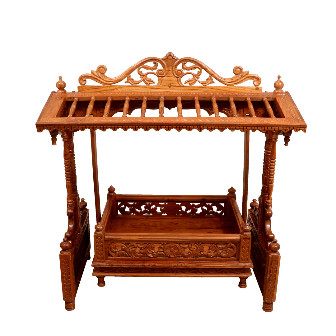 Simple Vintage Canopy Handmade Wooden Cradle Cradle