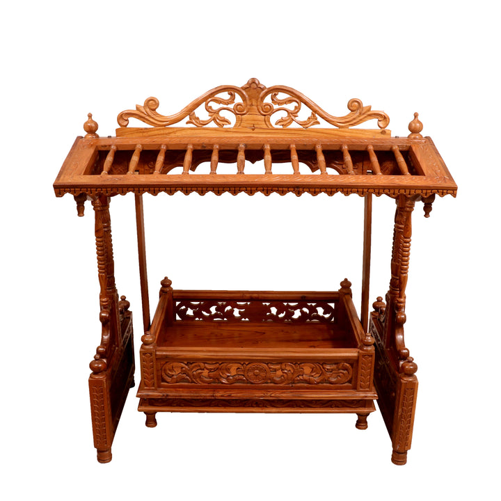 Simple Vintage Canopy Handmade Wooden Cradle Cradle