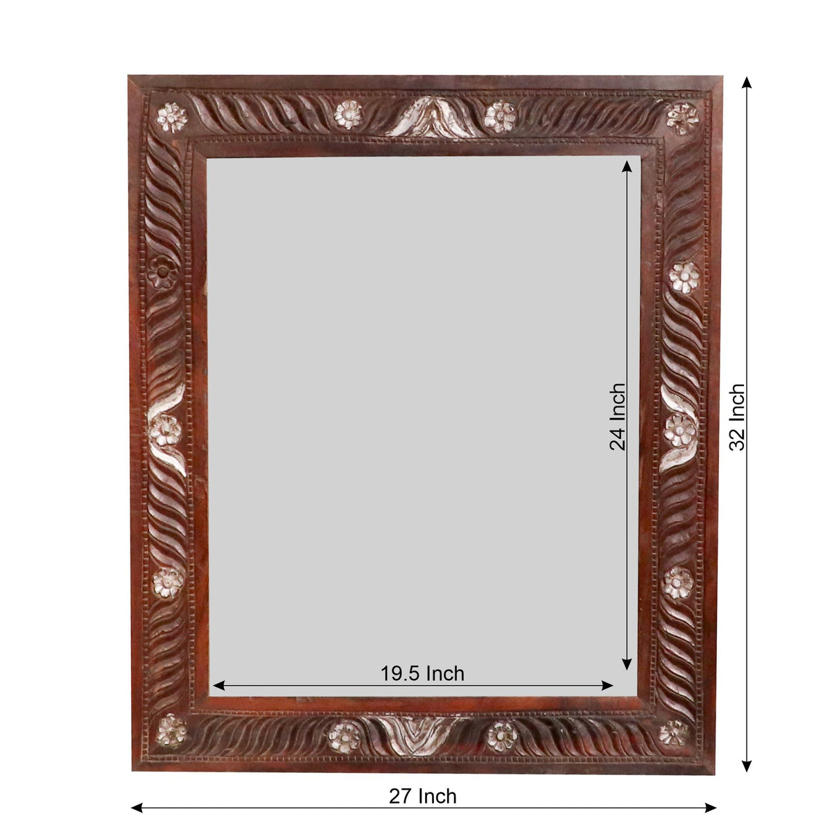 Aster Distressed White Wall Mirror — view 3