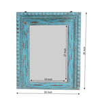 Alba Carved Blue Wall Mirror — view 4