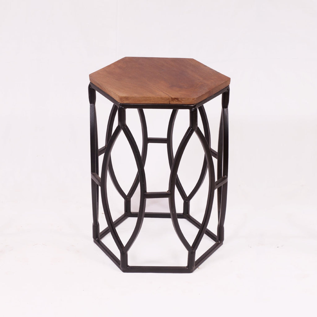 Lorne Hexagonal Black Side Table — view 2