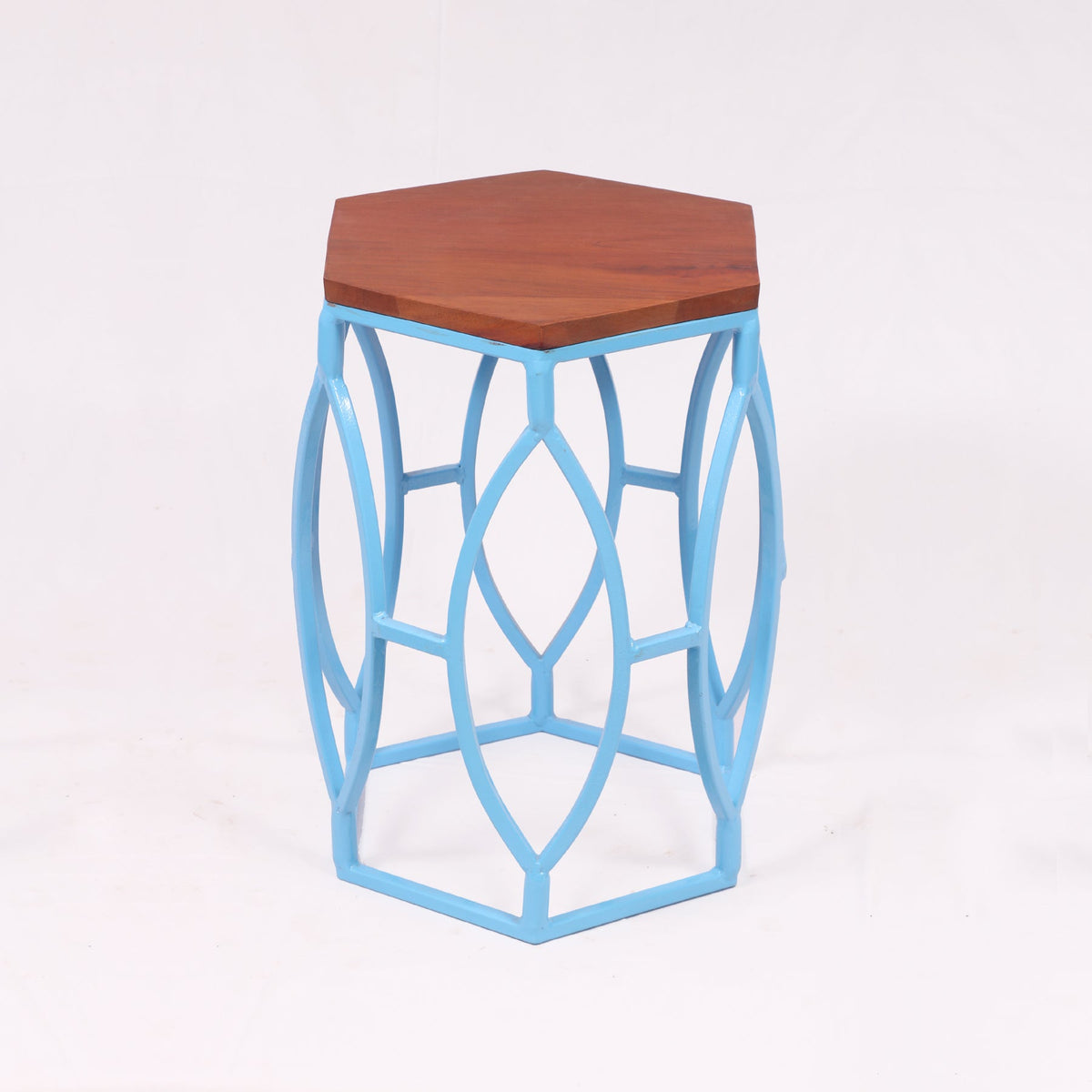 Livia Hexagonal Blue Side Table — view 2