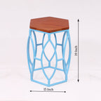 Livia Hexagonal Blue Side Table — view 4