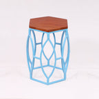 Livia Hexagonal Blue Side Table — view 3