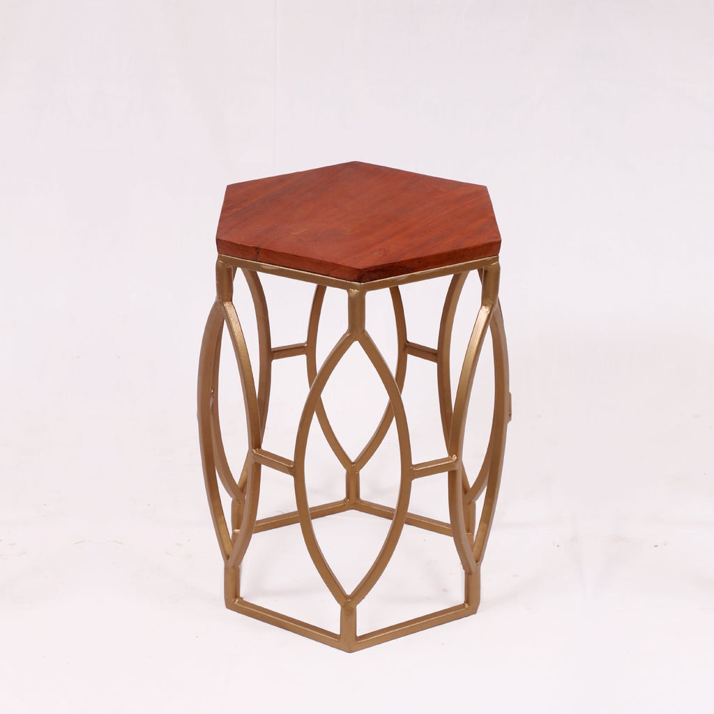 Zelia Hexagonal Gold Side Table — view 2