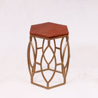 Zelia Hexagonal Gold Side Table — view 2