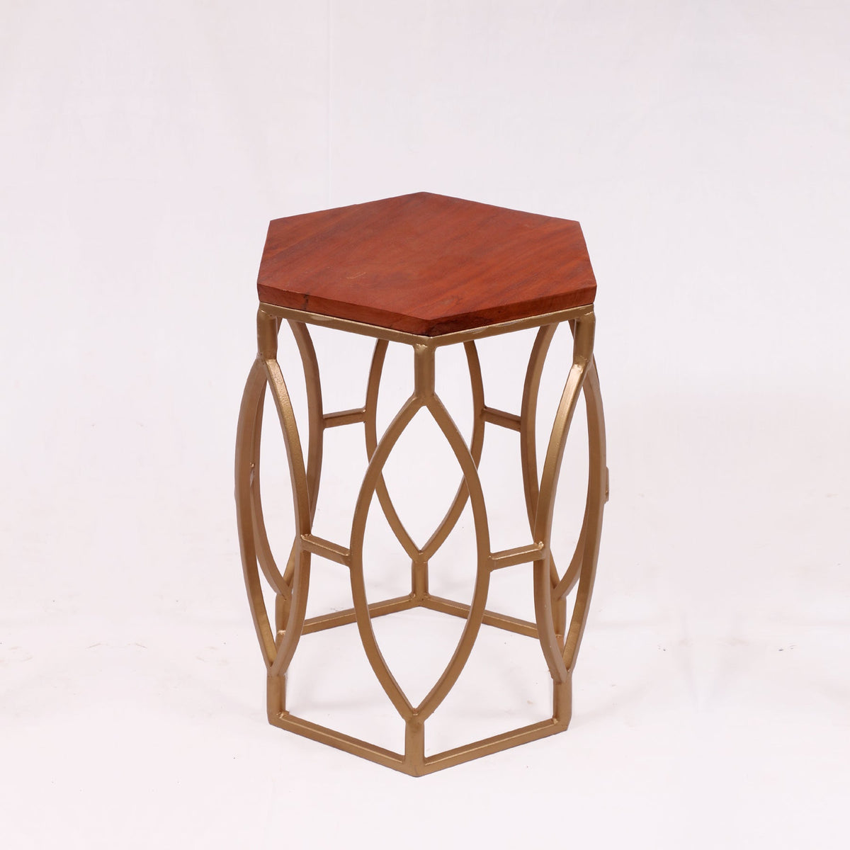 Zelia Hexagonal Gold Side Table — view 2