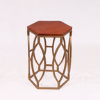 Zelia Hexagonal Gold Side Table — view 3