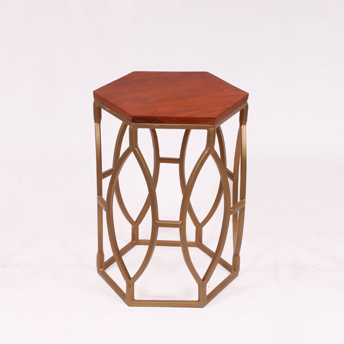 Zelia Hexagonal Gold Side Table — view 3