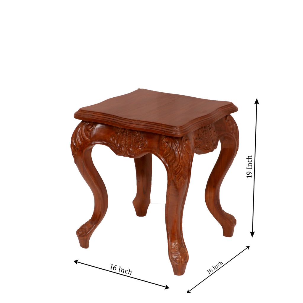 Vesper Carved Square Side Table — view 5