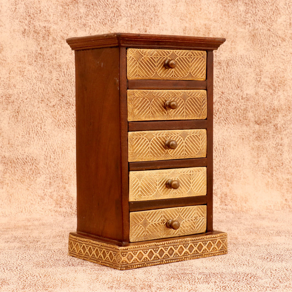 Fenn Solid Wood 5 Drawer Desk Chest - Dark - product image 4