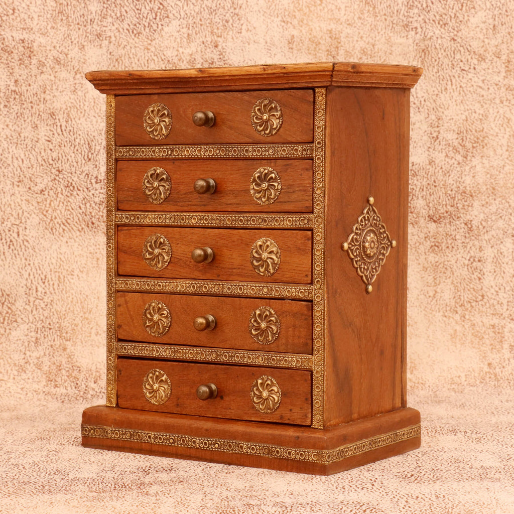 Esme Solid Wood Diamond Detail Drawer Chest - Natural - product image 3