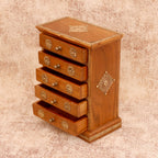 Esme Solid Wood Diamond Detail Drawer Chest - Natural - product image 1