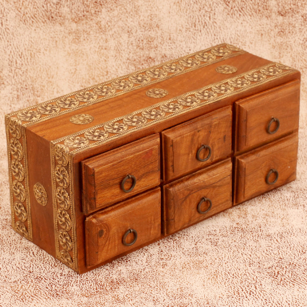 Elian Solid Wood 6 Drawer Desk Chest - Natural - product image 3