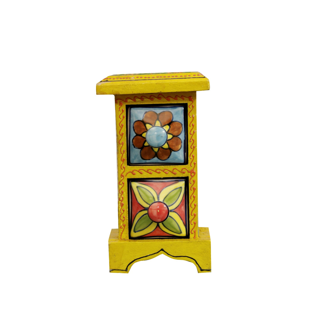 Yellow Miniature Bureau Desk Organizer
