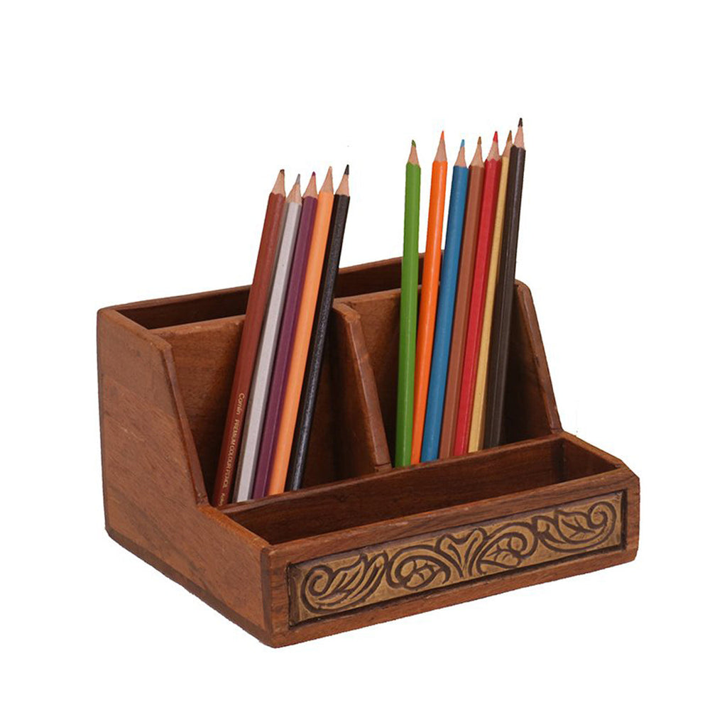 Cecil Solid Wood 5 Compartment Desk Organizer - product image 1