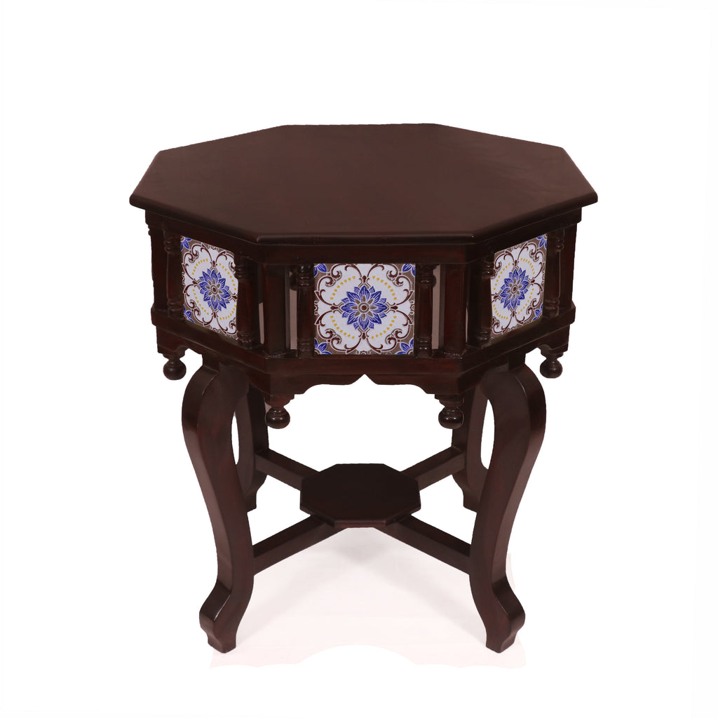Thea Tiled Colonial Side Table — view 1