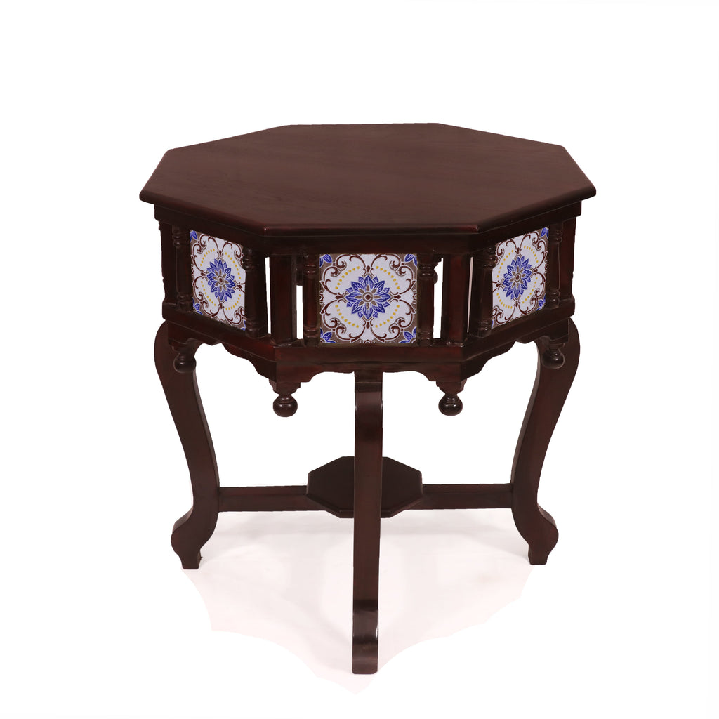 Thea Tiled Colonial Side Table — view 3