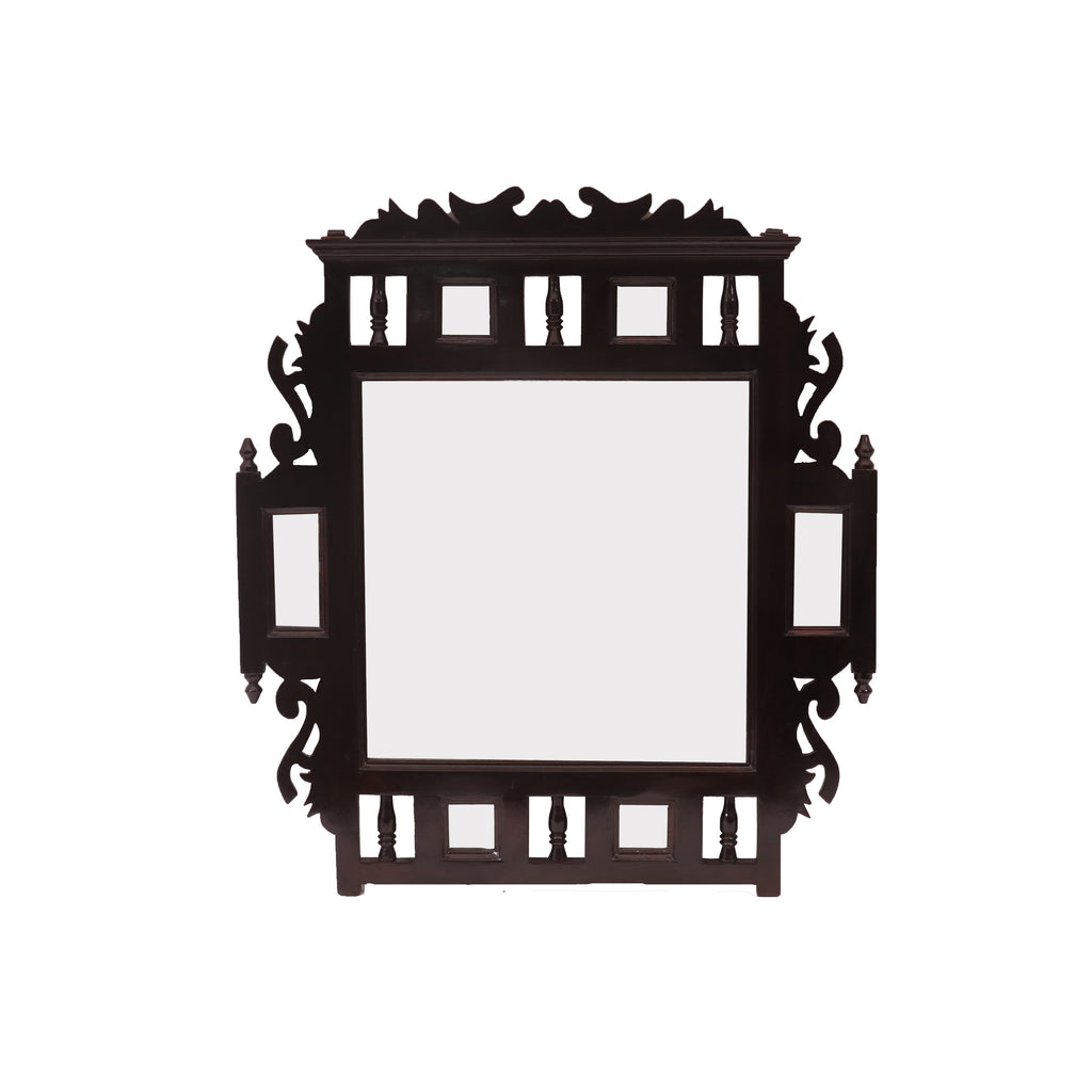Marielle Carved Rustic Wall Mirror — view 2