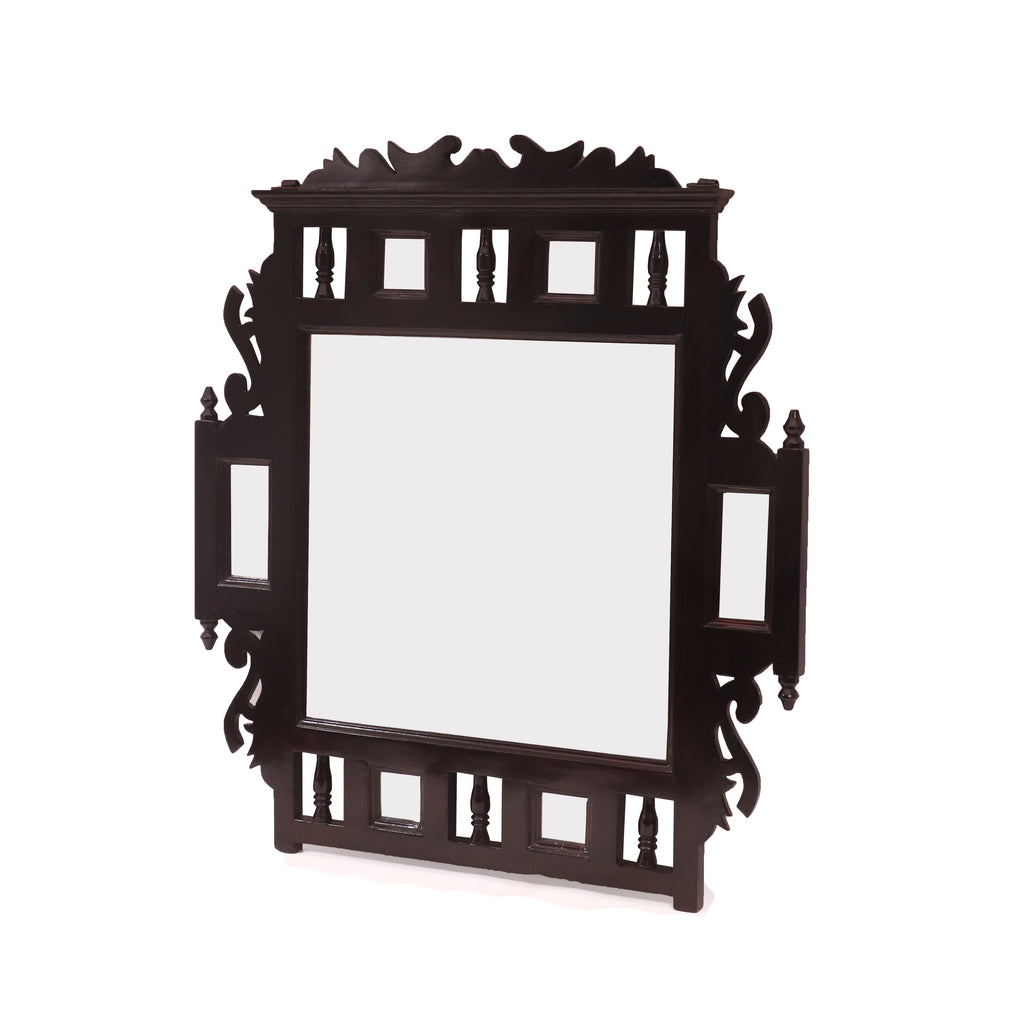 Marielle Carved Rustic Wall Mirror — view 1