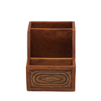 Lior Solid Wood 3 Section Pen Holder - Brass Detail - product image 4