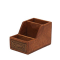 Lior Solid Wood 3 Section Pen Holder - Brass Detail - product image 1