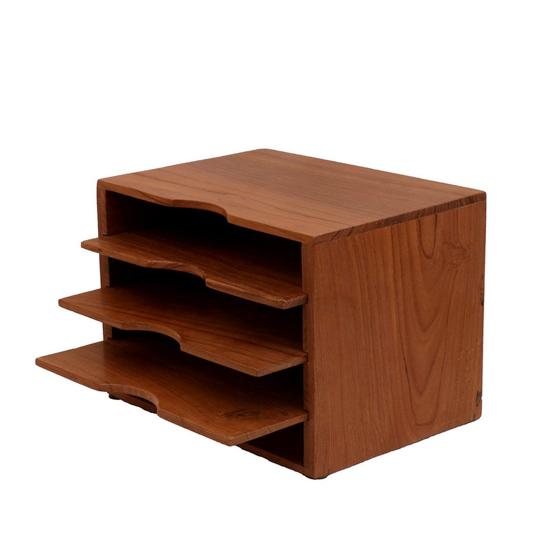 Horizontal Wooden Paper Rack Desk Organizer