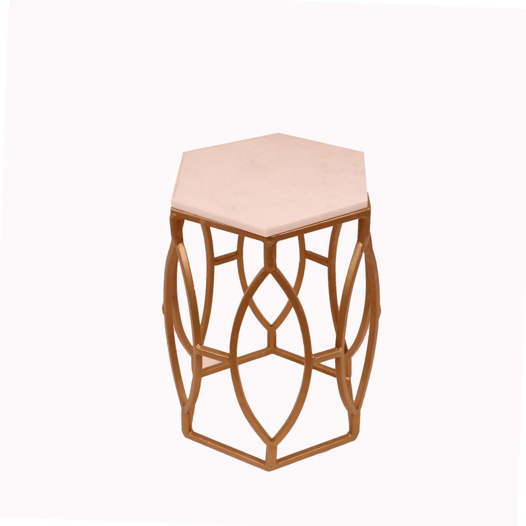 Thalia White Metal Side Table — view 1