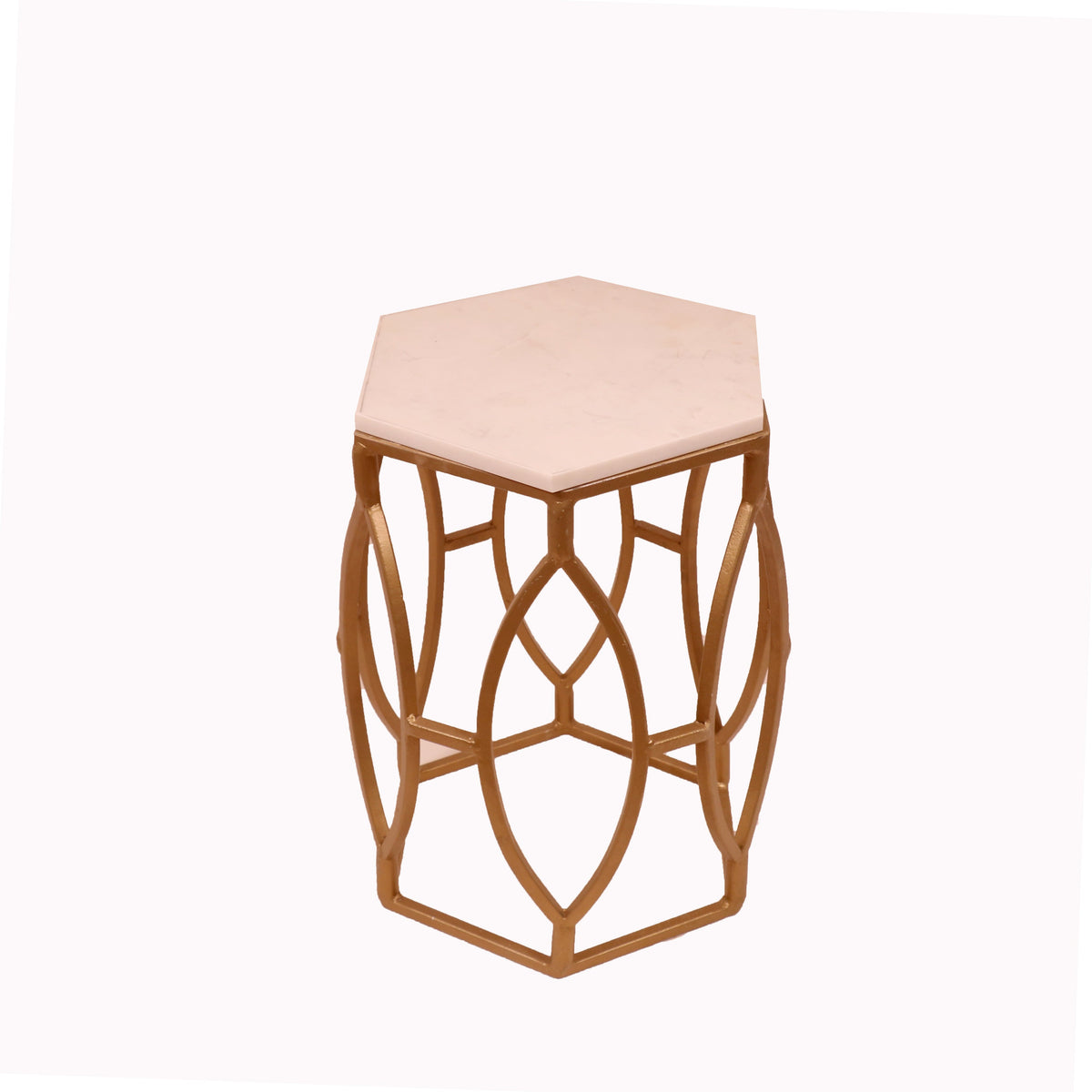 Thalia White Metal Side Table — view 1