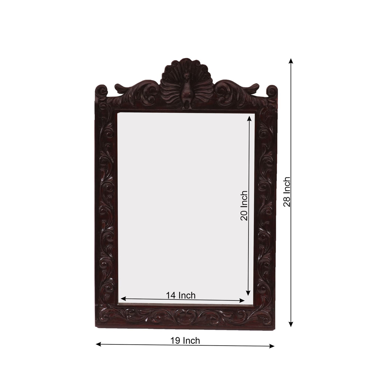 Lucille Carved Peacock Wall Mirror — view 3