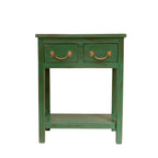 Talia Distressed Green Side Table — view 3