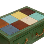 Talia Distressed Green Side Table — view 5