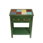 Talia Distressed Green Side Table — view 6