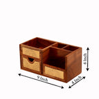 Lennox Solid Wood Brass Detail Desk Organizer - product image 7