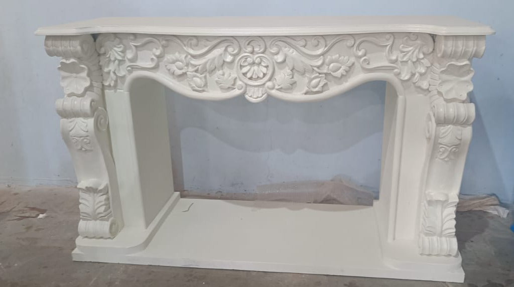 Helena Carved White Fireplace Mantel — view 4