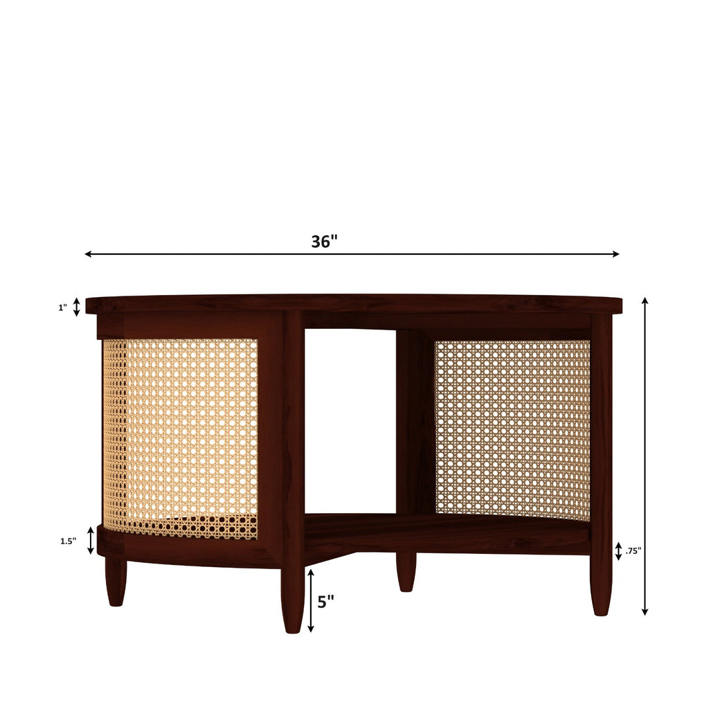 Emery Cane Round Coffee Table — view 5